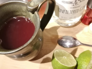 Gin, Lime and Blueberry Tea Hot Toddy